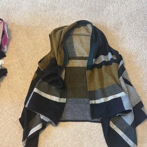 Striped Open Front Cardigan